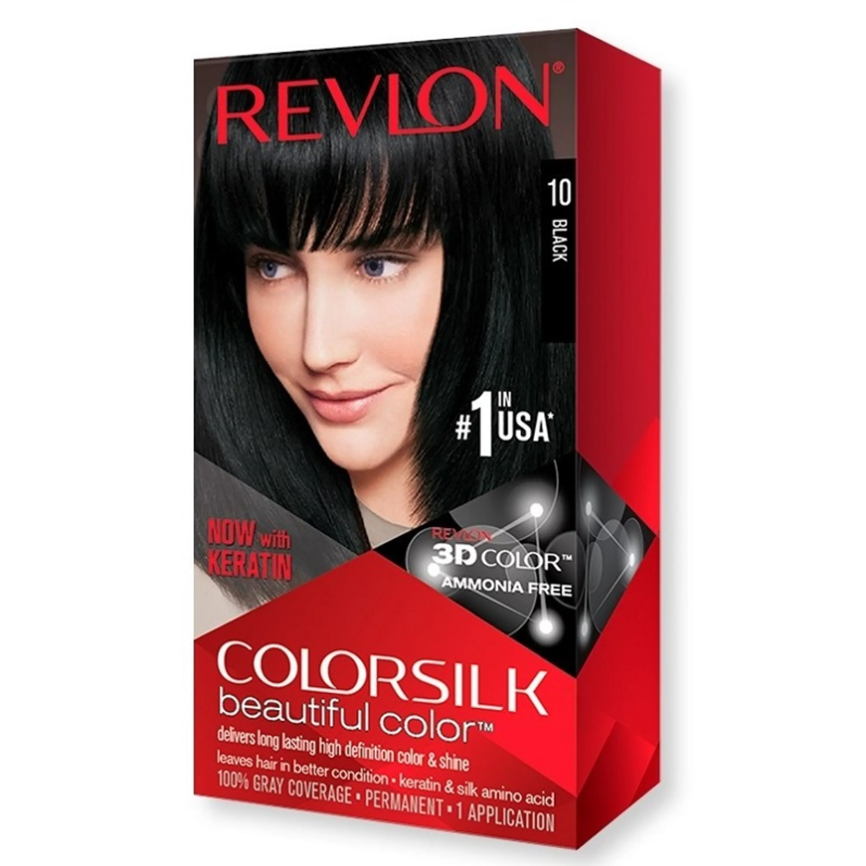 رنگ موی مشکی شماره 10 - Revlon Colorsilk Beautiful Color 10 Black رنگ موی مشکی شماره 10 - Revlon Colorsilk Beautiful Color 10 Black