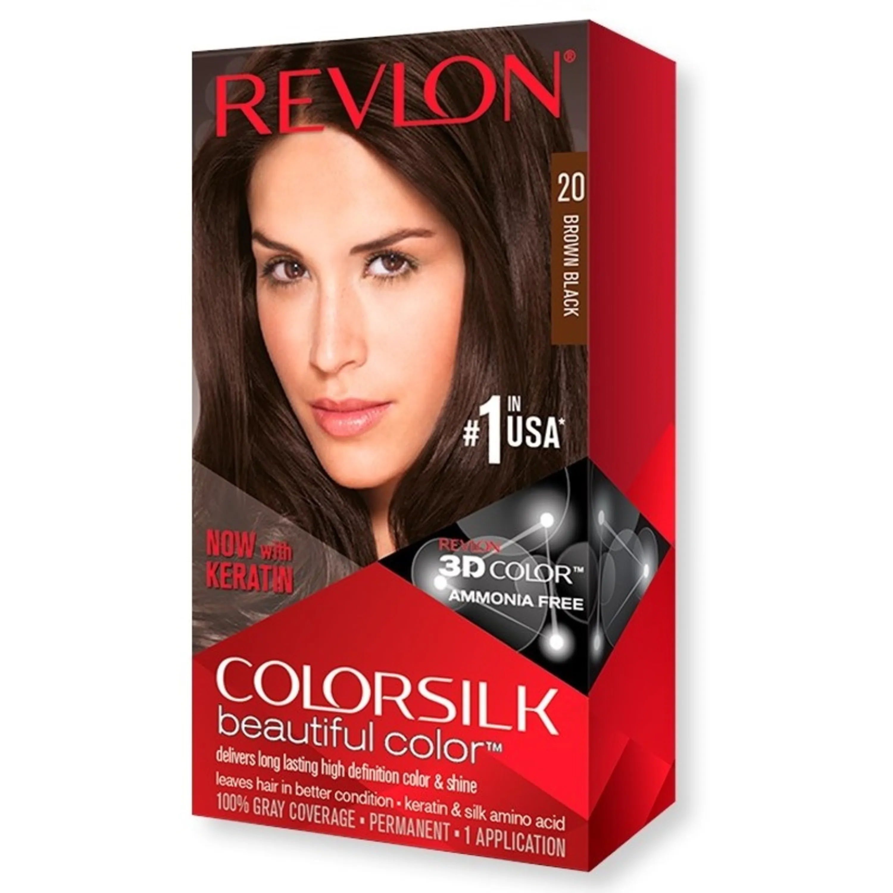رنگ موی قهوه ای تیره رولون شماره 20 - Revlon Colorsilk Beautiful Color 20 Brown Black رنگ موی قهوه ای تیره رولون شماره 20 - Revlon Colorsilk Beautiful Color 20 Brown Black