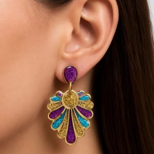 گوشواره رزینی زنانه طاووس