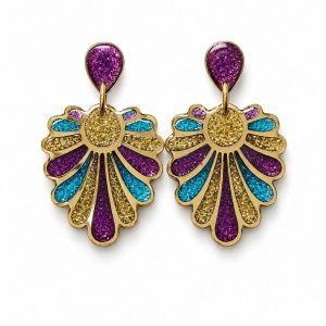 گوشواره رزینی زنانه طاووس