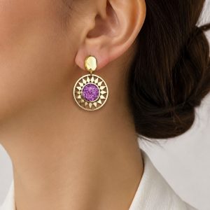گوشواره رزینی زنانه خورشید بنفش