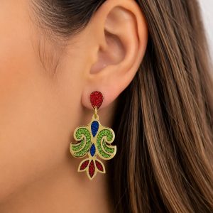 گوشواره رزینی زنانه لاله واژگون