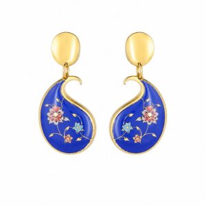 گوشواره زنانه رزینی آبی خاتون